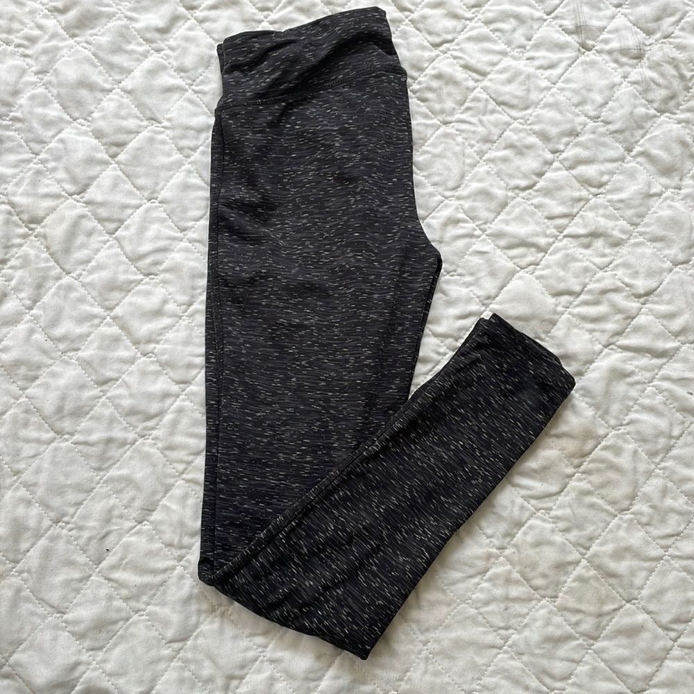 Black spandex pants with gray speckles size small made by Jockey
